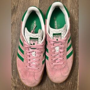 Adidas Gazelle Bold shoes in "True Pink / Green / Lucid Pink" Sz 7.5